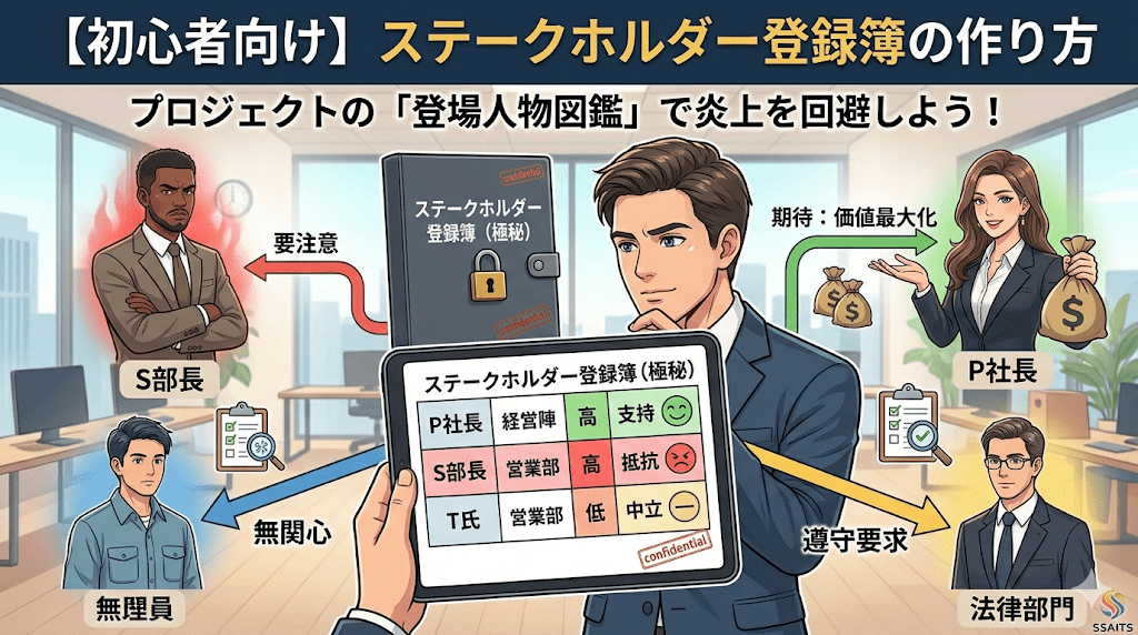 ステークホルダー登録簿とは？プロジェクトの「登場人物図鑑」の作り方をやさしく解説