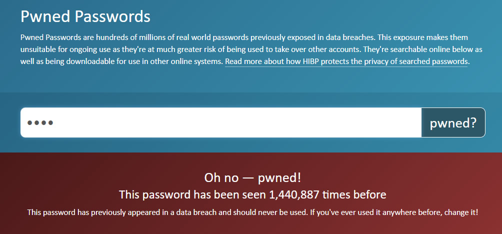 「Have I Been Pwned」の画面その５