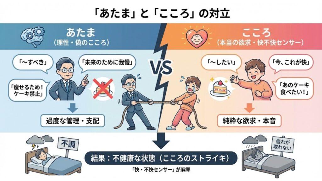 こころとあたまの対立