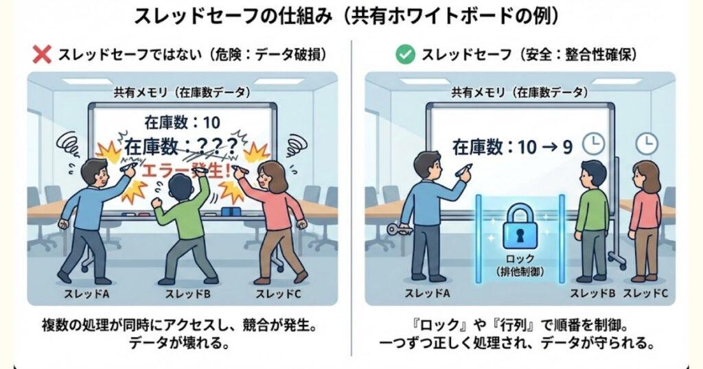 「スレッドセーフの仕組み」の図解