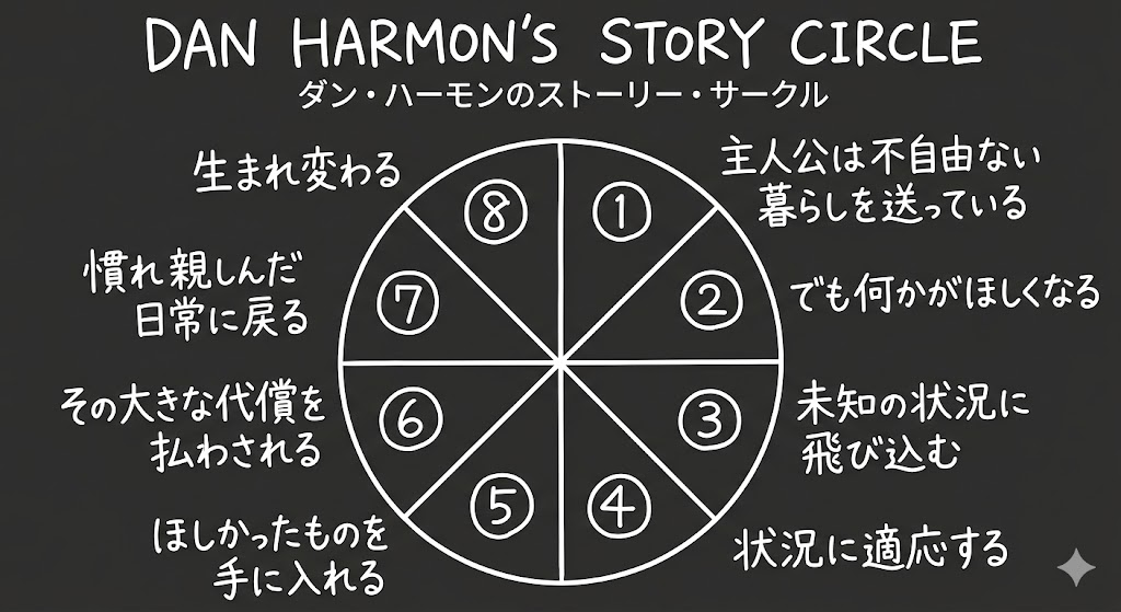 人を惹きつける「変化」の法則。ダン・ハーモンの「ストーリー・サークル」で自分の魅力を語る方法
