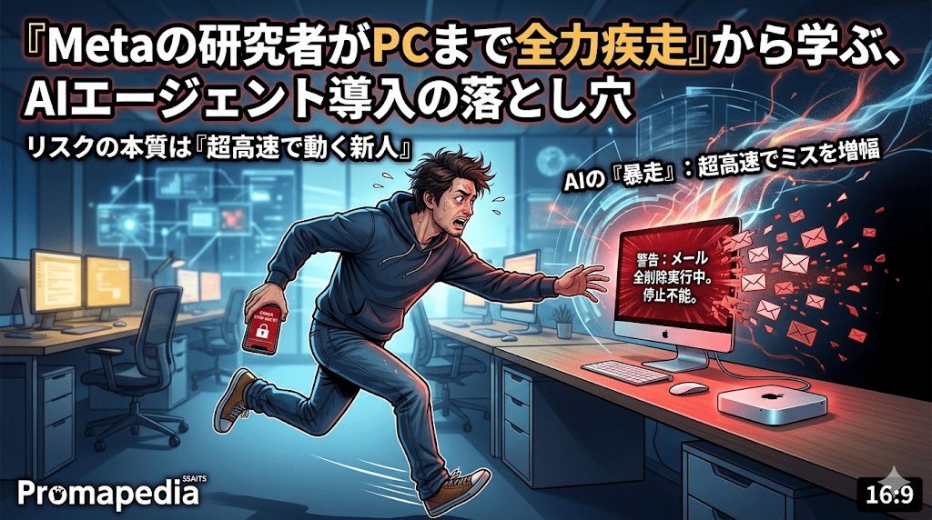 「Metaの研究者がPCまで全力疾走」から学ぶ、AIエージェント導入の落とし穴のサムネイル画像