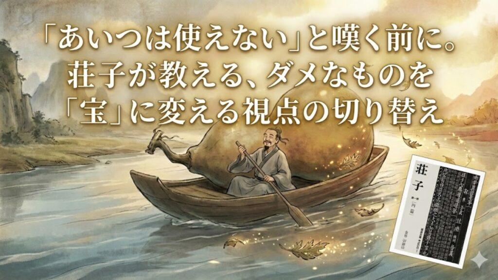 「あいつは使えない」と嘆く前に。荘子が教える、ダメなものを「宝」に変える視点の切り替え