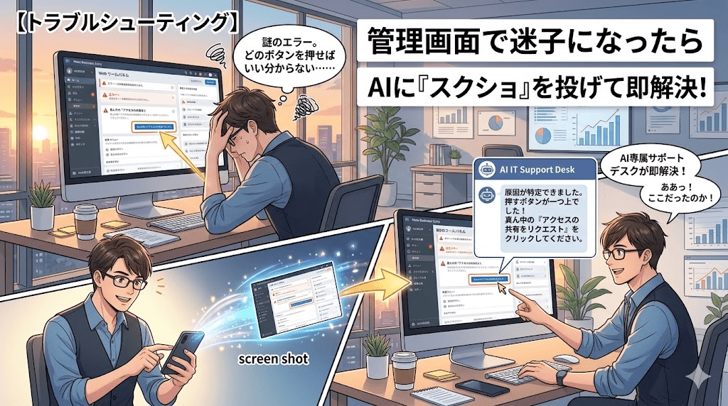 【トラブルシューティング】管理画面で迷子になったら「スクショ」をAIに投げろ！