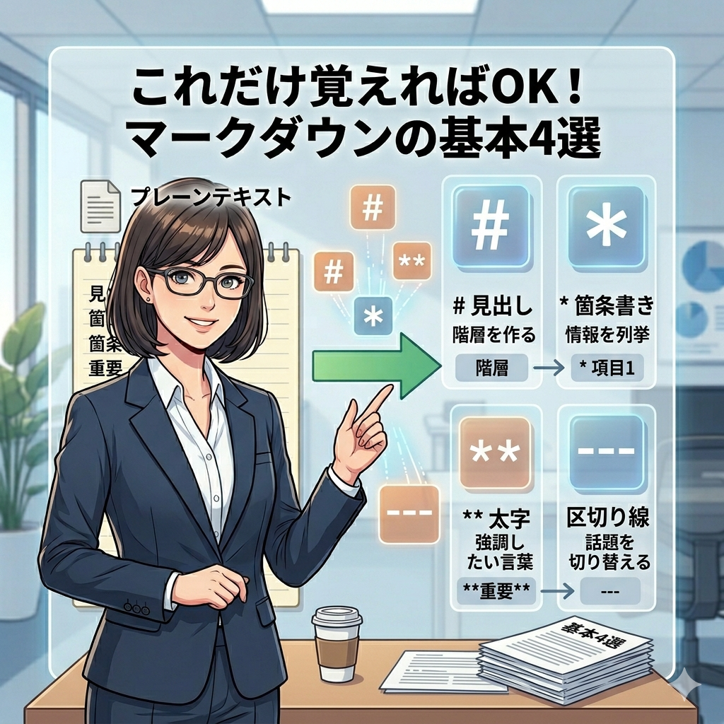 これだけ覚えればOK！マークダウンの基本4選