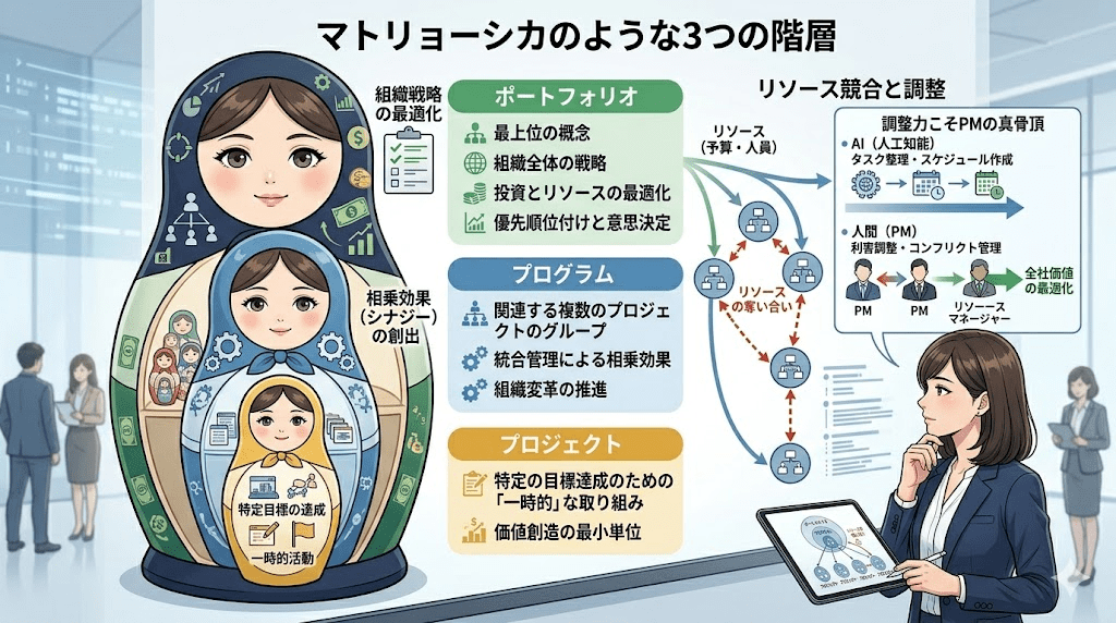 マトリョーシカのような3つの階層