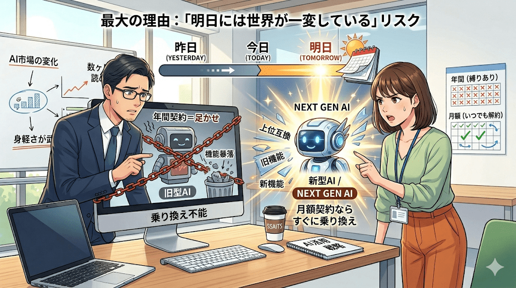 最大の理由：「明日には世界が一変している」リスク