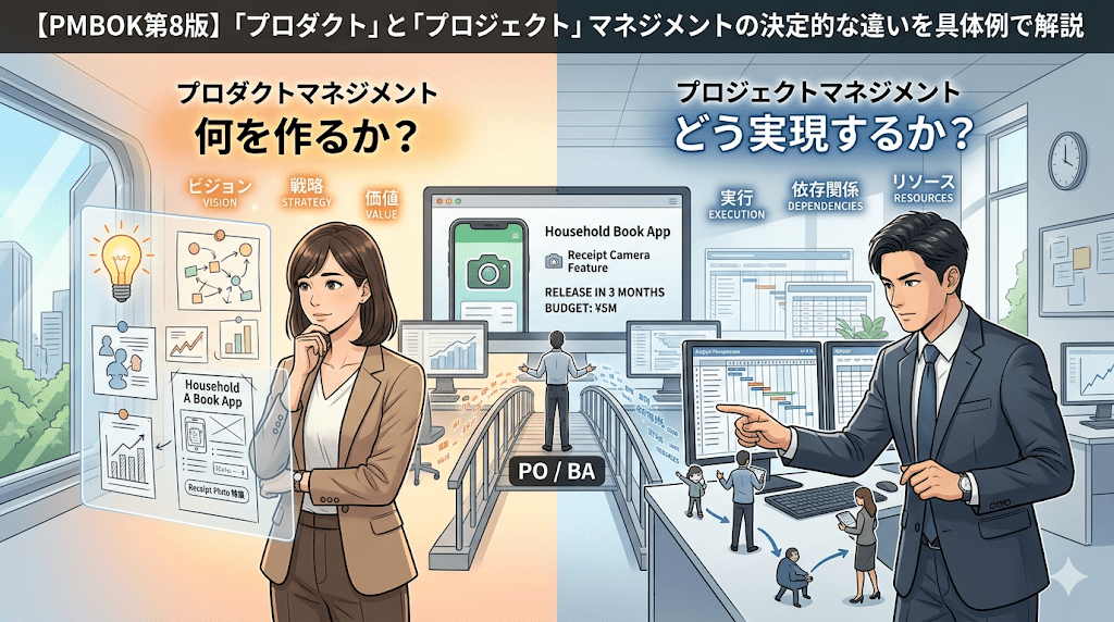【PMBOK第8版】「プロダクト」と「プロジェクト」マネジメントの決定的な違いを具体例で解説
