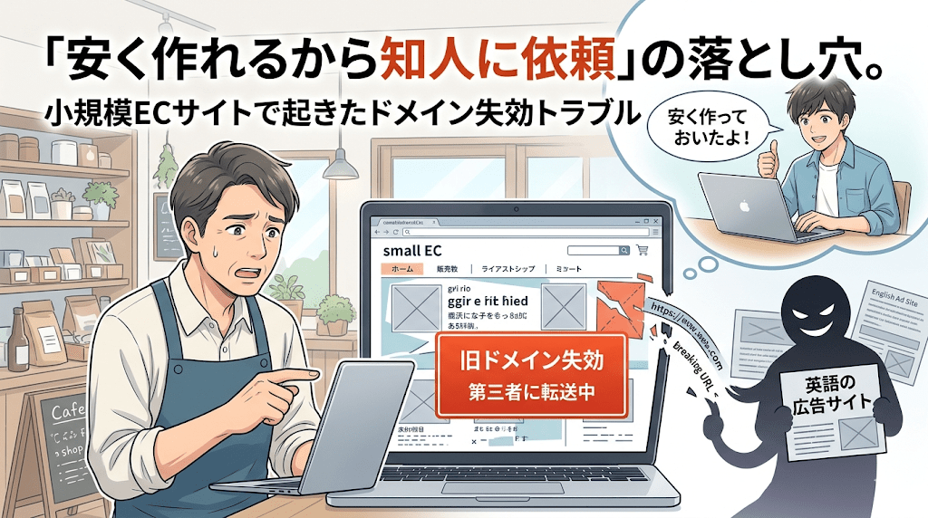 【事例共有】「安く作れるから知人に依頼」の落とし穴。小規模ECサイトで起きたドメイン失効トラブル