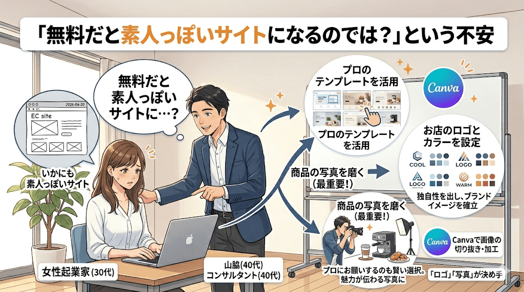 「無料だと素人っぽいサイトになるのでは？」という不安