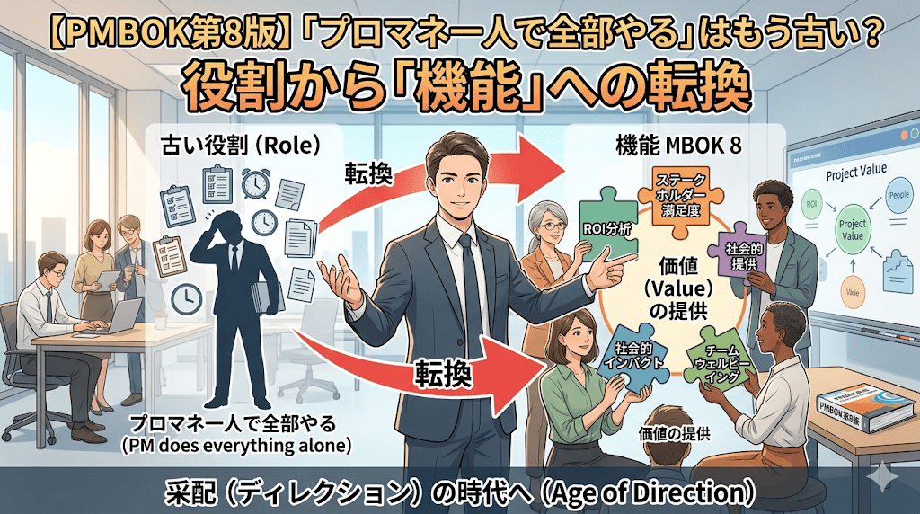 【PMBOK第8版】「プロマネ一人で全部やる」はもう古い？役割から「機能」への転換