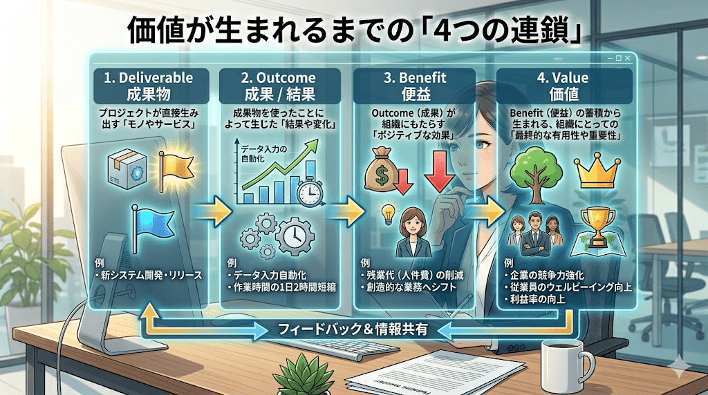 価値が生まれるまでの「4つの連鎖」