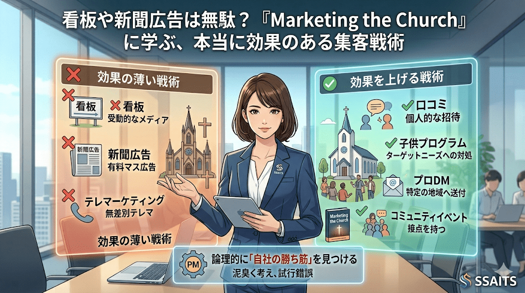 看板や新聞広告は無駄？『Marketing the Church』に学ぶ、本当に効果のある集客戦術
