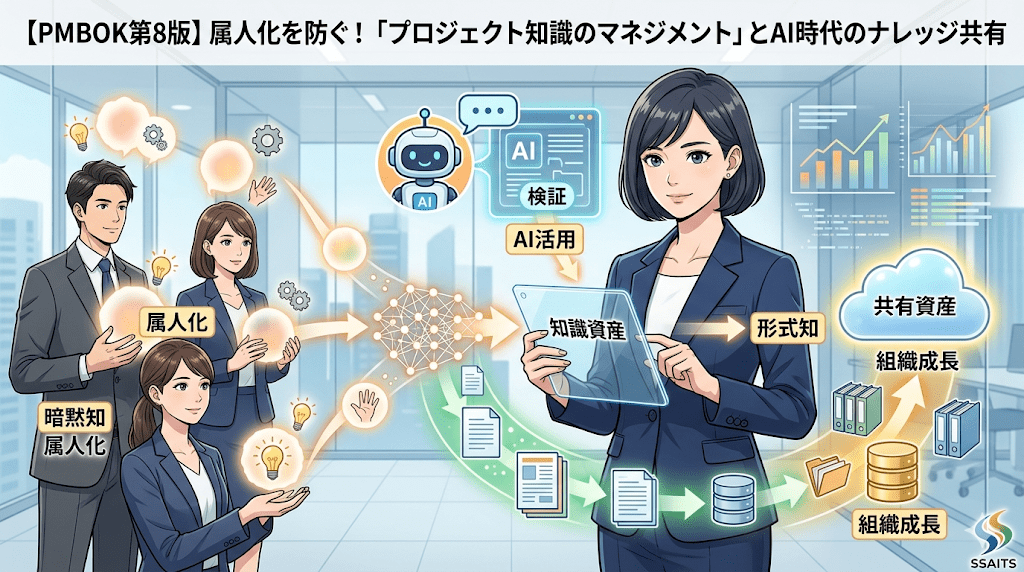 【PMBOK第8版】属人化を防ぐ！「プロジェクト知識のマネジメント」とAI時代のナレッジ共有