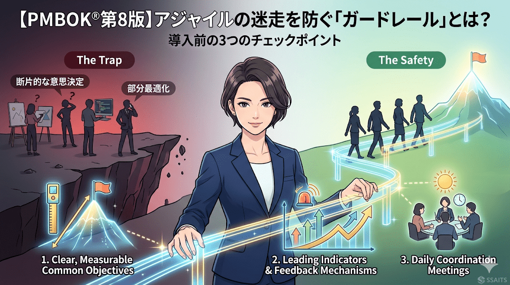 【PMBOK第8版】アジャイルの迷走を防ぐ「ガードレール」とは？導入前の3つのチェックポイント