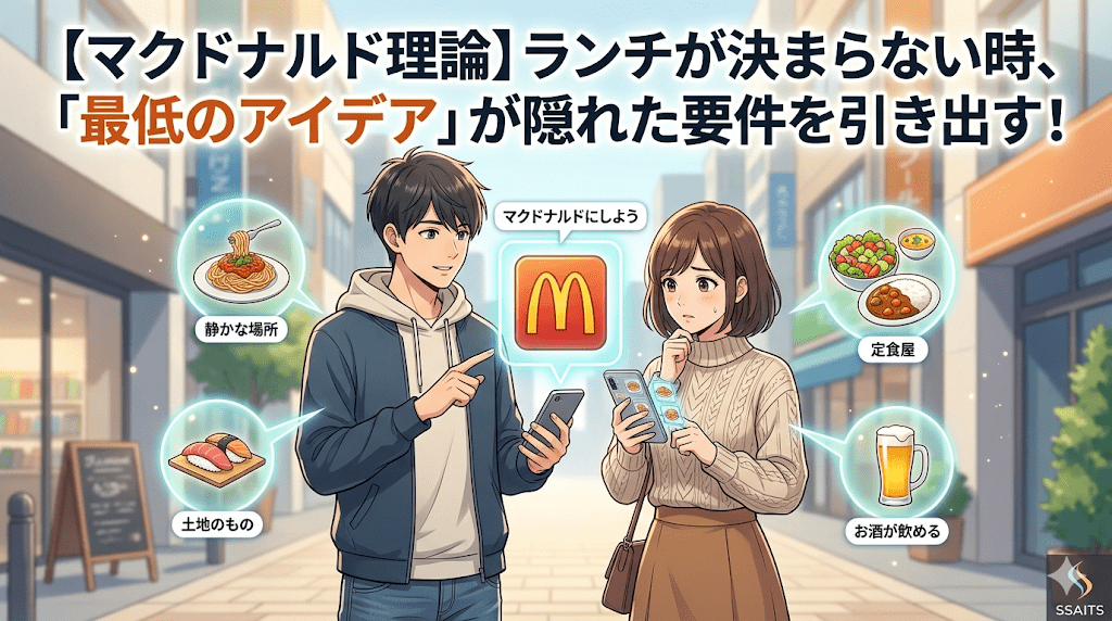 【マクドナルド理論】会議の沈黙を破る！「最低のアイデア」が隠れた要件を引き出す理由