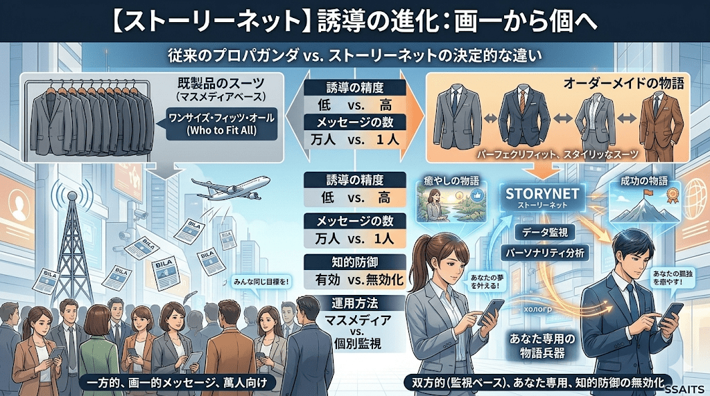 従来のプロパガンダと「ストーリーネット」の決定的な違い