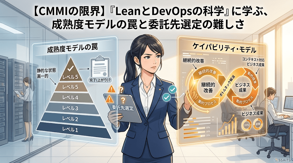 【CMMIの限界】『LeanとDevOpsの科学』に学ぶ、成熟度モデルの罠と委託先選定の難しさ
