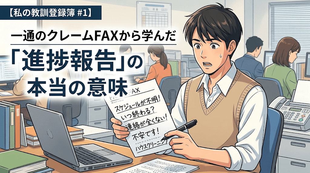 【私の教訓登録簿 #1】一通のクレームFAXから学んだ「進捗報告」の本当の意味