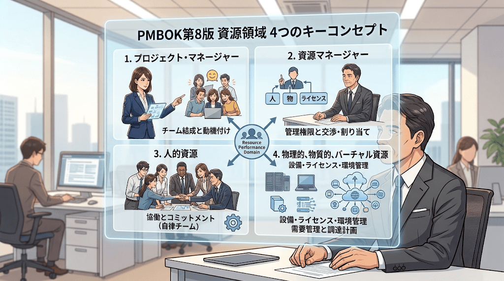 PMBOK第8版における資源領域の4つのキーコンセプト
