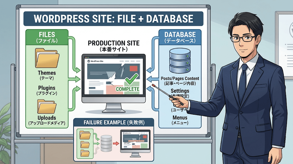 WordPress移行の落とし穴:ファイルとデータベースの仕組み