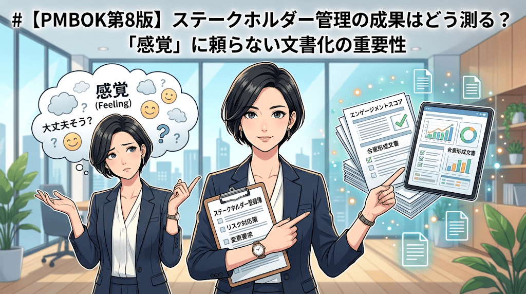 【PMBOK第8版】ステークホルダー管理の成果はどう測る？「感覚」に頼らない文書化の重要性